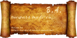 Berghold Auróra névjegykártya